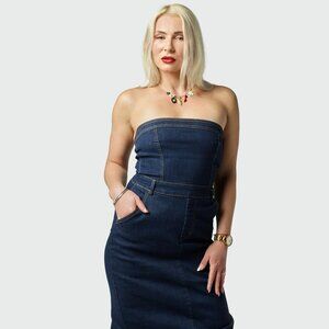 Strapless Denim Dress